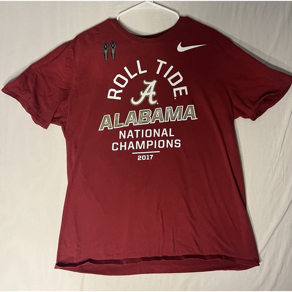 Nike Alabama Crimson Tide 2017 National Champions T Shirt Men's XL Red Roll Tide